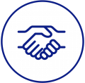handshake icon with circle
