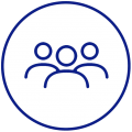 people icon with circle